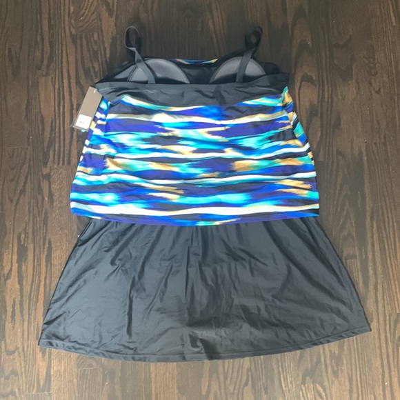 NWT Costa Del Sol Bathing suit size 24W black/blue,tan - Picture 6 of 8